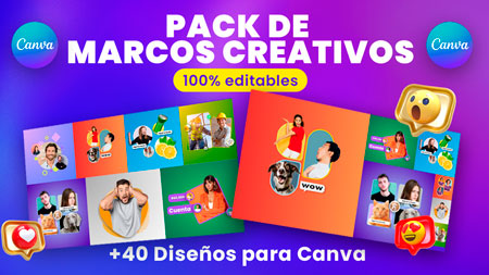 marcos creativos en plantillas canva 100 % editables