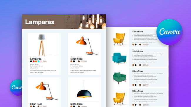 plantilla gratis canva catalogo productos