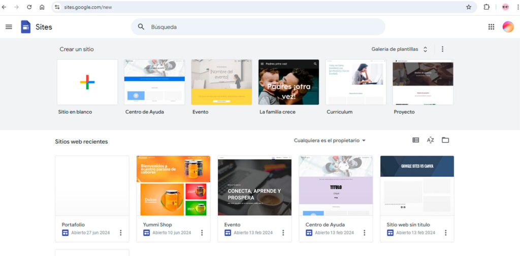 crear sitio web en google sites gratis fácil